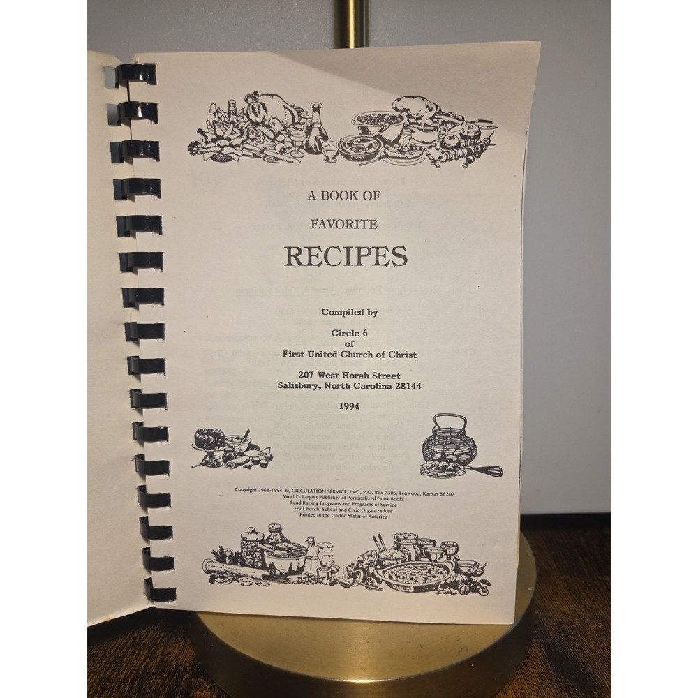 FIRST UNITED CHURCH OF CHRIST COOKBOOK Salisbury North Carolina‎ 1994 - Picture 2 of 16